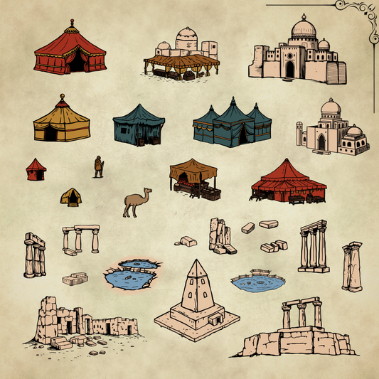 Desert Assets #1 - Nomad Markets - SGD Fantasy Maps