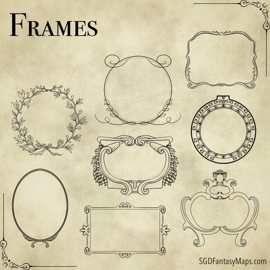Mapmaking Extras #2 - Frames and Banners - SGD Fantasy Maps