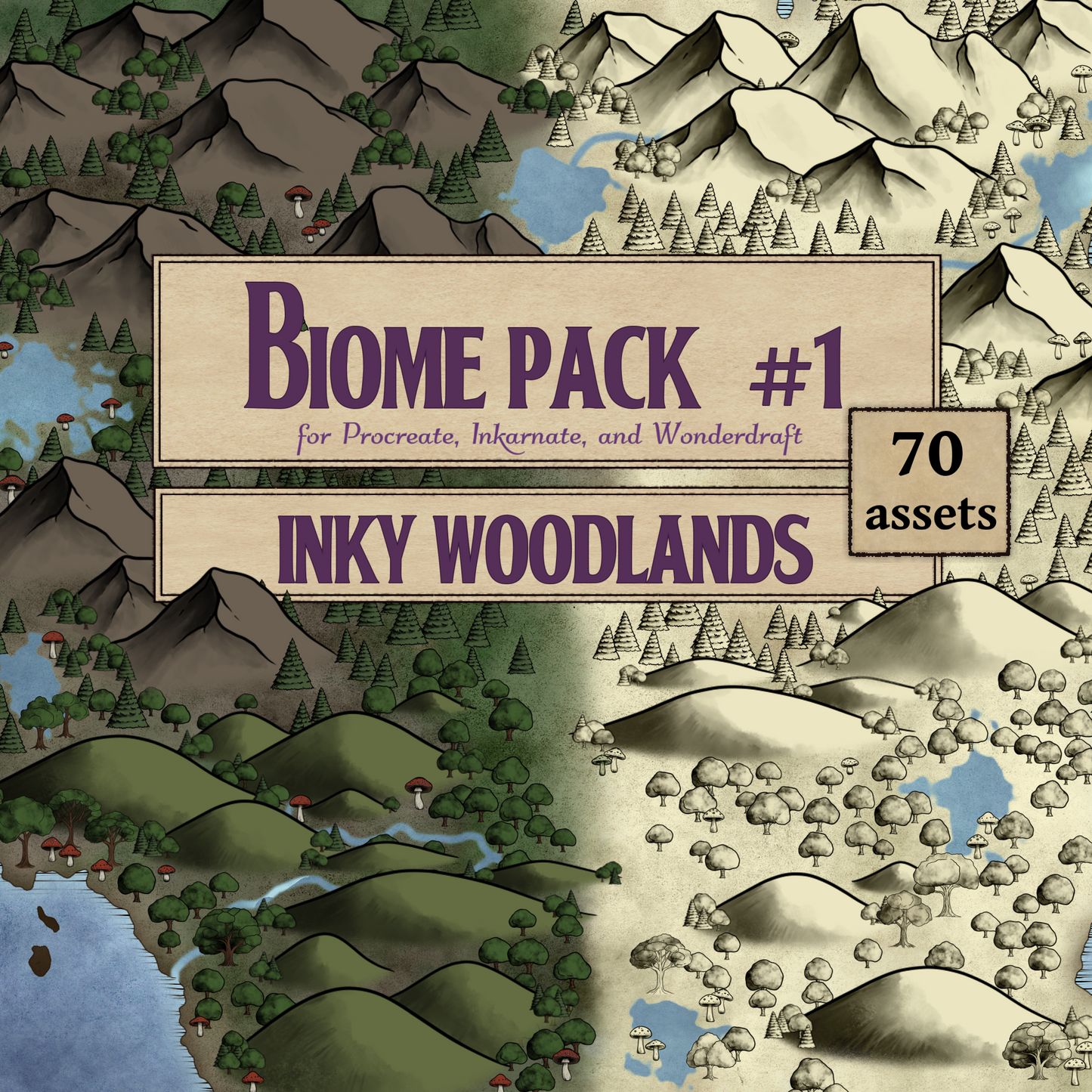 Biome Asset Pack #1 - Inky Woodlands
