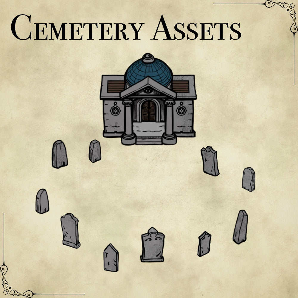 Free Assets #9 - Halloween Freebie - Cemetery Assets - SGD Fantasy Maps