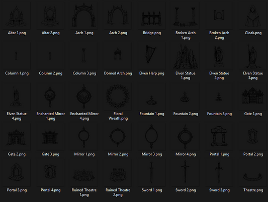 Free Assets #12 - Elven Ruins and Relics - SGD Fantasy Maps