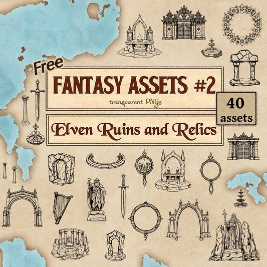 Free Assets #12 - Elven Ruins and Relics - SGD Fantasy Maps