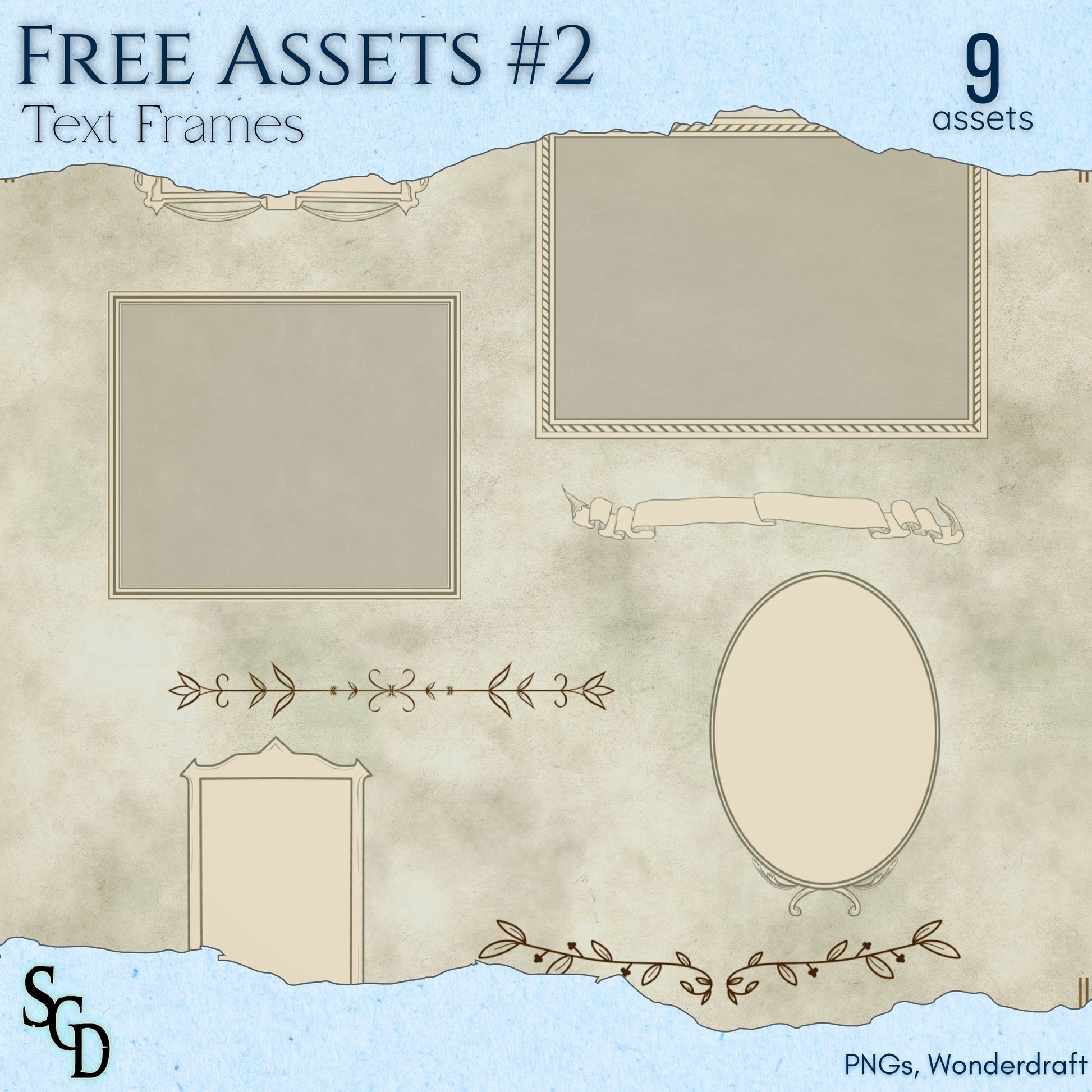 Free Assets #2 - Text Frames - SGD Fantasy Maps