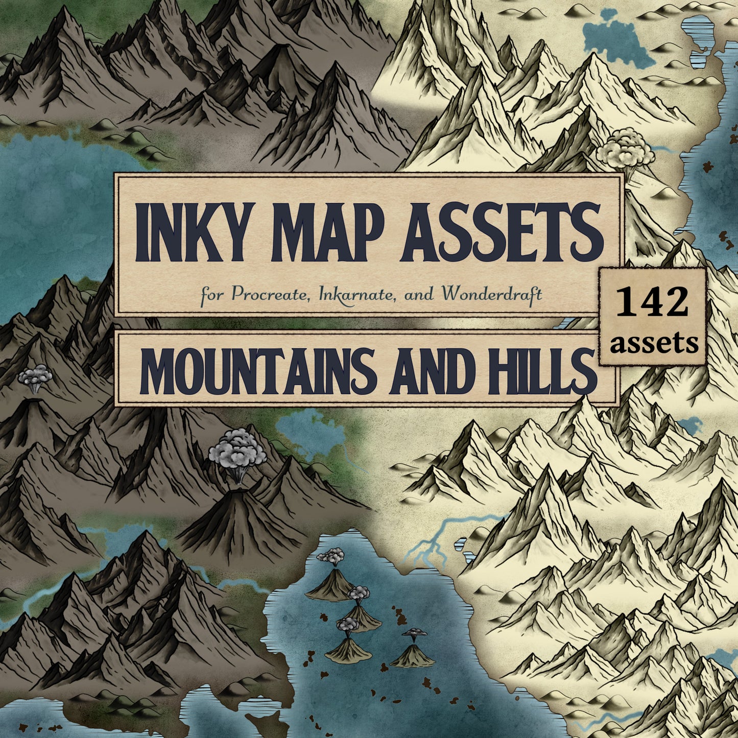 Terrain Asset Pack #2 - Inky Mountains and Hills