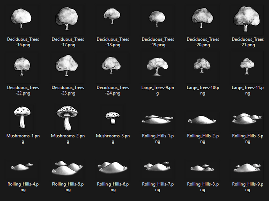 Free Assets #14 - Biome Asset Pack #1 - Inky Woodlands - SGD Fantasy Maps