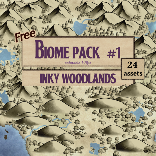 Free Assets #14 - Biome Asset Pack #1 - Inky Woodlands - SGD Fantasy Maps