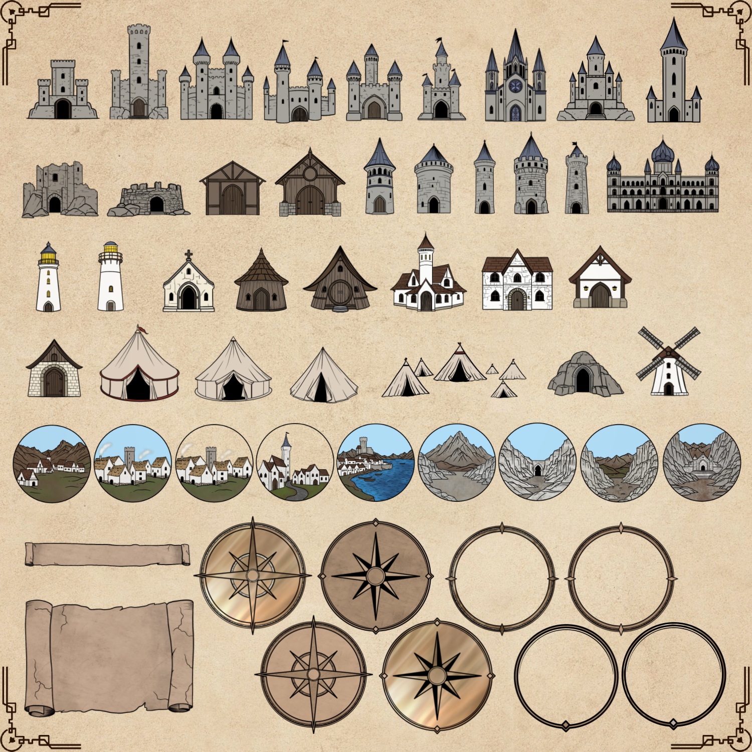 Fantasy Map Icons #1 - Medieval Points of Interest - Part 2 - SGD Fantasy Maps