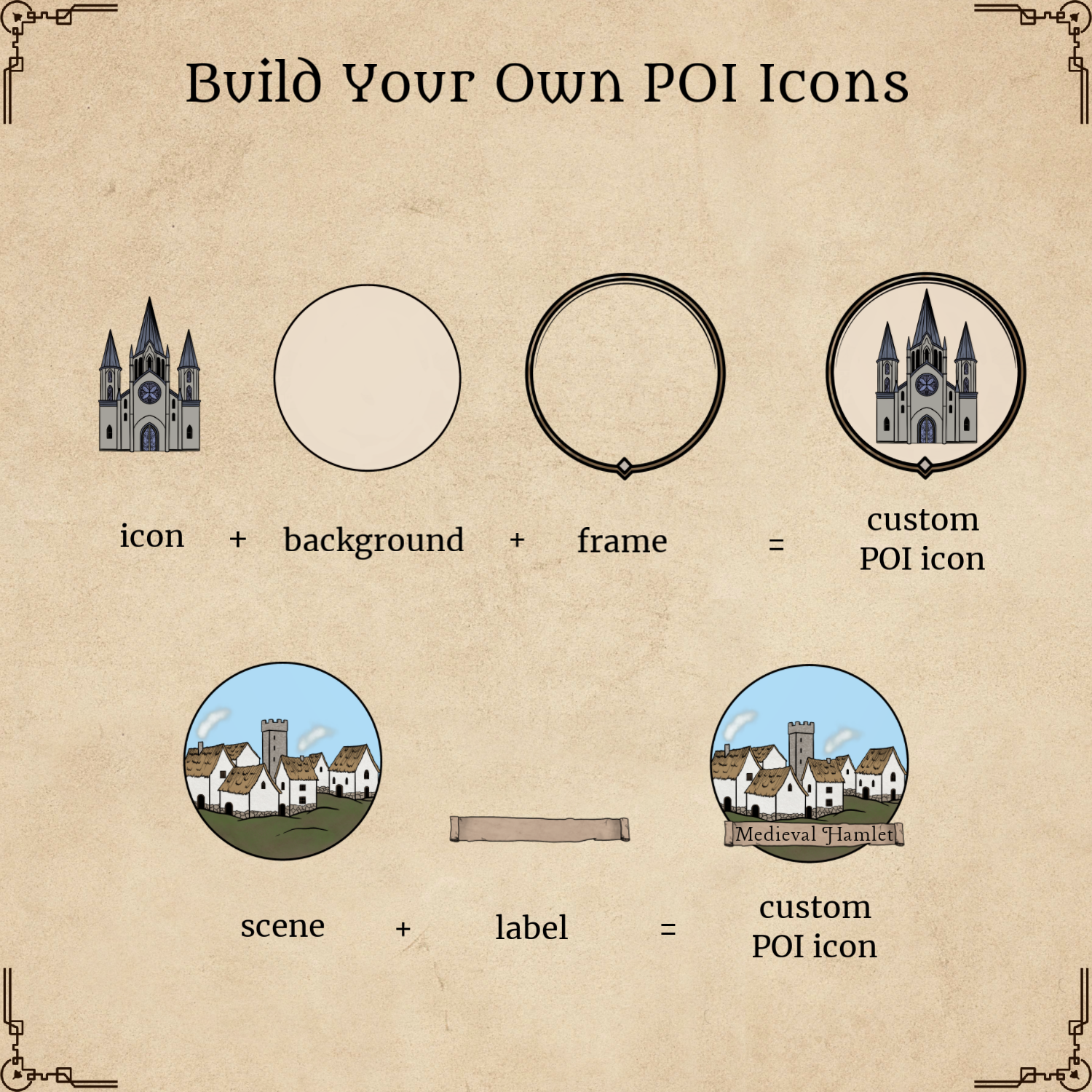 Fantasy Map Icons #1 - Medieval Points of Interest - Part 2 - SGD Fantasy Maps