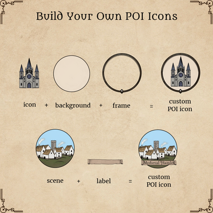 Fantasy Map Icons #1 - Medieval Points of Interest - Part 2 - SGD Fantasy Maps